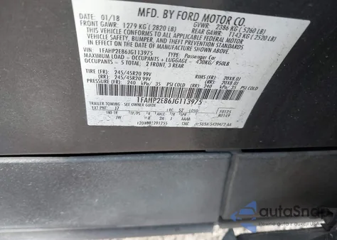 2018 Ford Taurus Sel from USA, damaged, VIN 1FAHP2E86JG113975